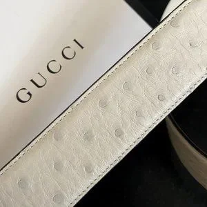 Gucci | Accessories | Gucci Belt Brand New Whitegold Ostrich  display picture 3